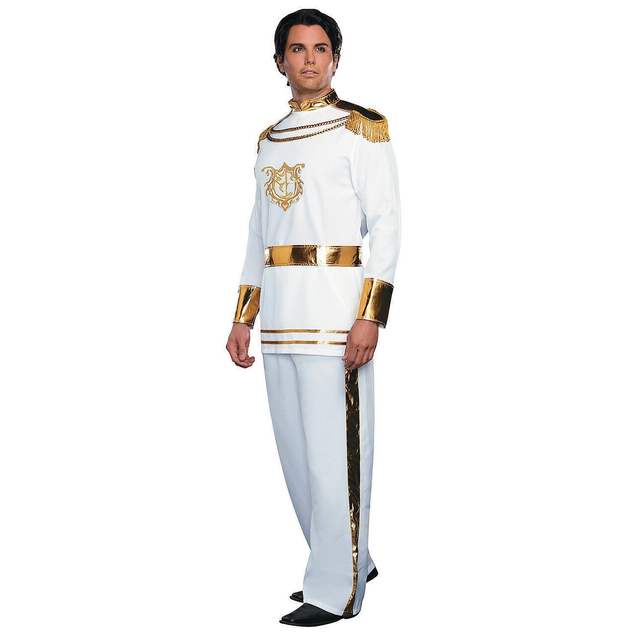Men's Fairytale Prince Costume Adult X-Large White Tunic with Gold Accents